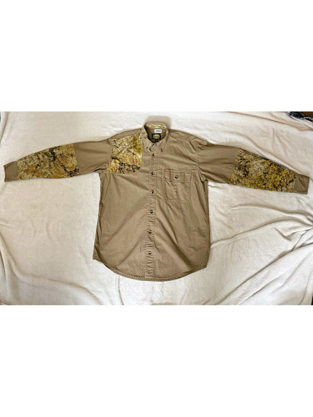 Cabela's Men's M Regular Long Sleeve Button-Front Cotton Camo Shirt Pockets